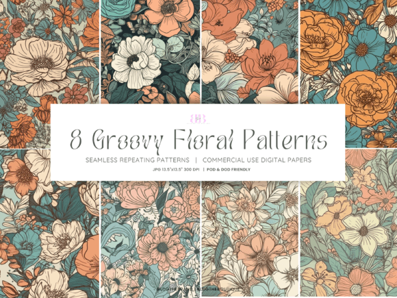 70s Retro Groovy Seamless Floral Pattern: A Timeless Design for Modern Creations
