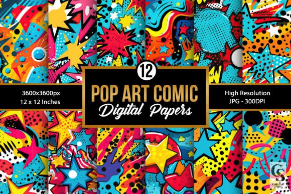 Abstract Comic Pop Art Digital Papers: Strategic Use for Creative and Professional Projects