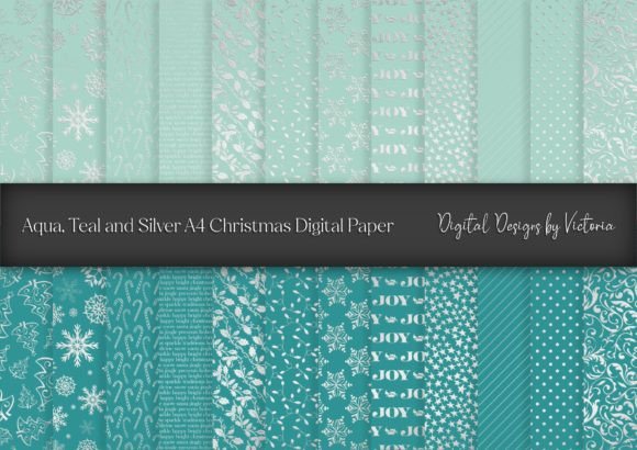Aqua, Teal and Silver Christmas A4 Paper: Elevating Your Holiday Crafting Projects