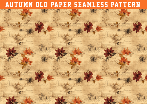 Autumn Old Paper Seamless Texture Background