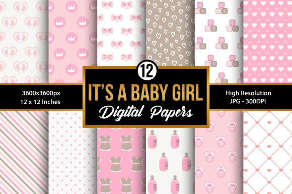Baby Girl Pink Digital Papers