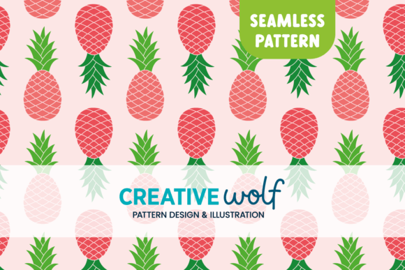 Coral and Green Pineapples Pattern: A Tropical Twist for Your Creative Projects