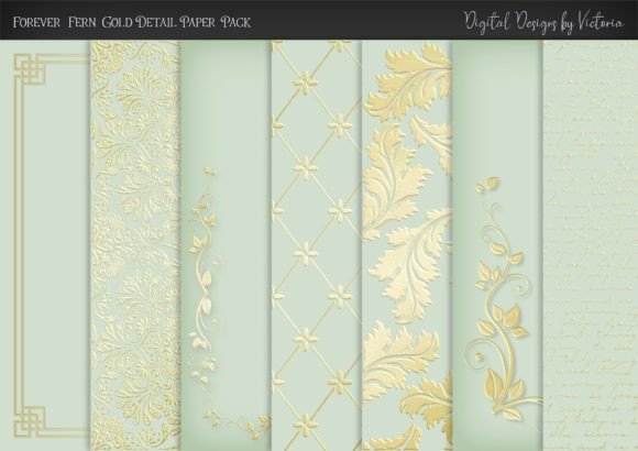Forever Fern Gold Detail Paper Pack: A Versatile Digital Asset for Creative Projects
