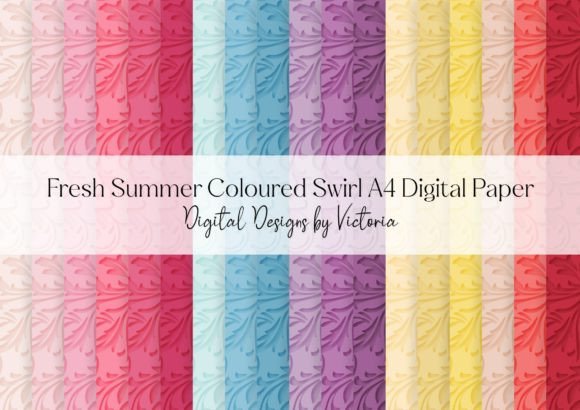 Fresh Summer Coloured Swirl A4 Paper