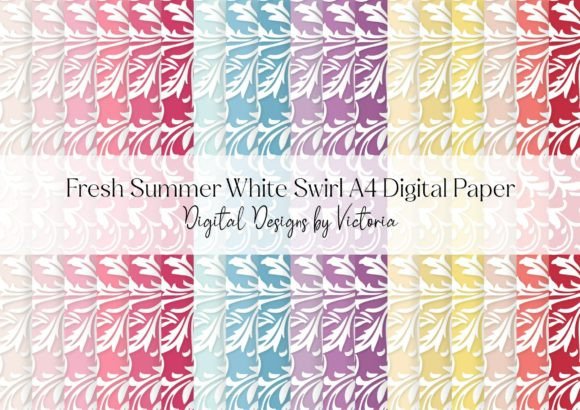 Fresh Summer White Swirl A4 Paper: Elevate Your Creative Projects with High-Quality Digital Sheets