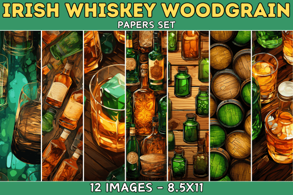 Irish Whiskey Woodgrain Papers Set: A Versatile Digital Asset for Creative Projects