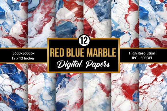 Red Blue White Marble Backgrounds: A Versatile Design Asset for Creative and Professional Use