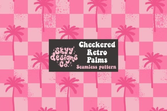 Retro Summer Palm Trees Seamless Pattern