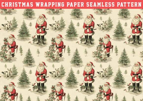 Santa Claus Wrapping Seamless Pattern