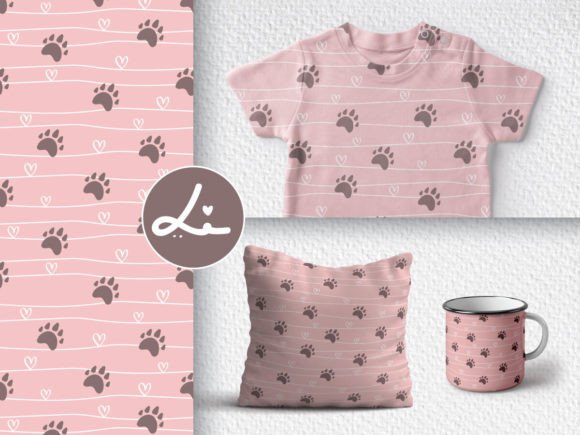 Seamless Pattern with Cute Footprint