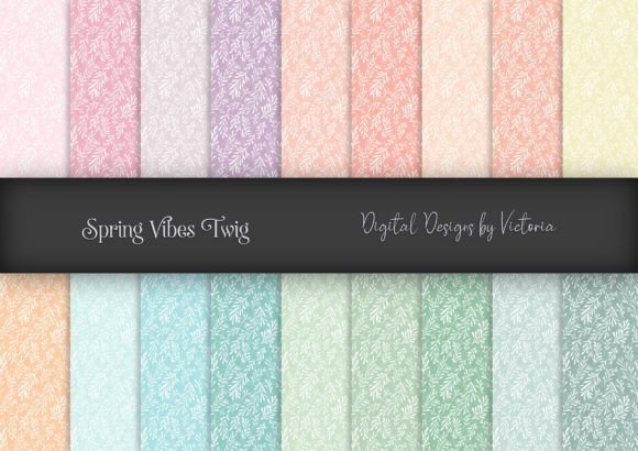 Spring Vibes Twig Digital Papers