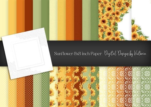 Sunflower 8x8 Inch Digital Paper
