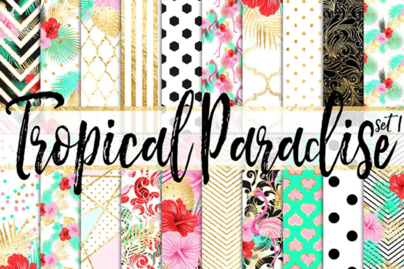 Tropical Summer Flowers Digital Paper: A Versatile Asset for Creative Projects