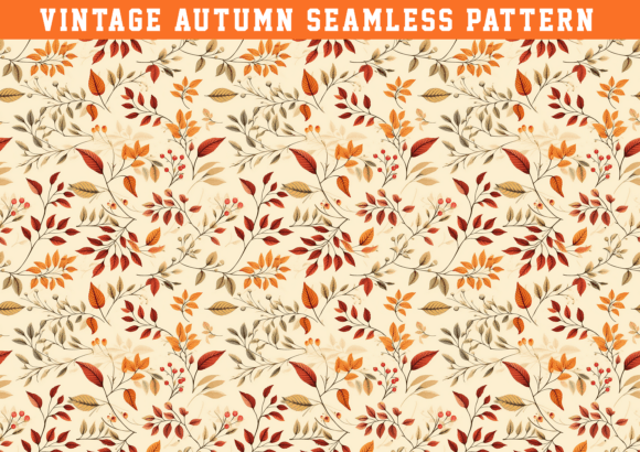 Vintage Autumn Seamless Pattern: A Versatile Design for Halloween and Fall Creations