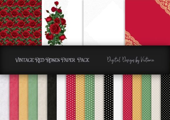 Vintage Red Roses Paper Pack: A Timeless Resource for Creative Projects