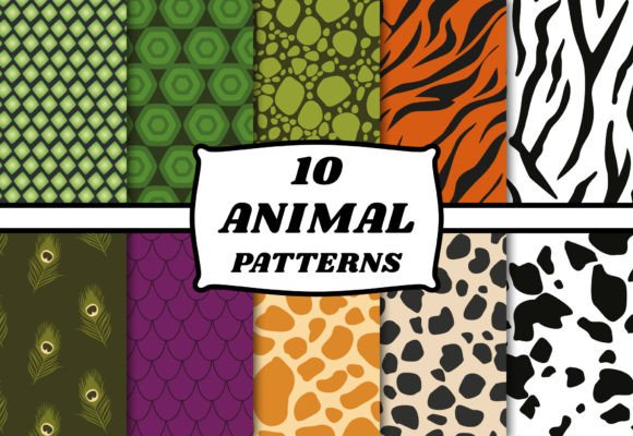 Wild Animal Pattern Set Wildlife Art: A Versatile Design Resource for Creative Projects